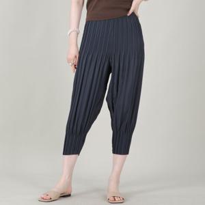 애비뉴투지 엄마옷 이단 플리츠 허리밴딩 봄 여름 칠부 배기 바지 P07540