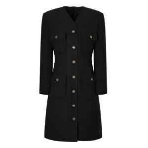 질스튜어트 뉴욕 여성 24FW 블랙 포켓 트위드원피스 WJDR4D770BK