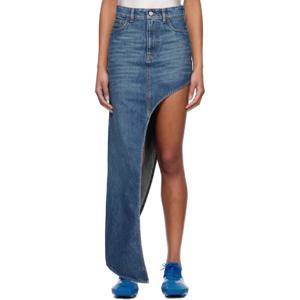 25 SS 코페르니 여성 블루 데님 미디 스커트 251325F092001