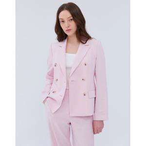질스튜어트 뉴욕 여성 24SS 핑크 더블 버튼 린넨혼방 테일러드 자켓 JSJA4B410P1