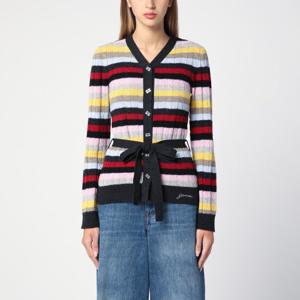 가니 멀티컬러 스트라이프 벨티드 가디건 K23252616 999