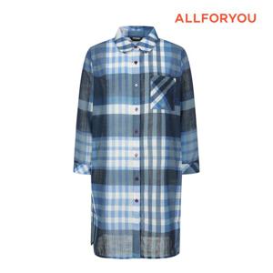 [올포유] 여성 체크 카라 롱 블라우스 ALBLL4231-906