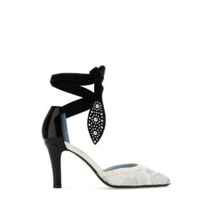 VALENTINO GARAVANI Two-tone lace and leather Foliefoliage pumps 6W0S0LT5HTZ A81