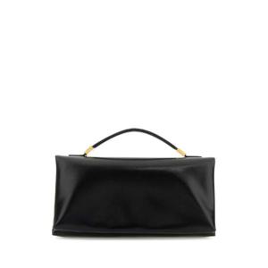 MARNI 블랙 가죽 프리즈마 핸드백 BMMP0130U0P6039 00N99