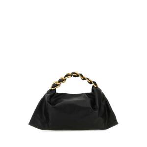 BURBERRY 블랙 가죽 미디엄 스완 핸드백 8088984 A1189