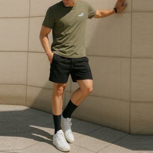 [푸마]푸마 PUMA 에센셜 스몰로고 남성 반팔티 카키 682535-83