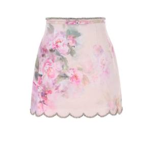 짐머만 여성 핑크 Crush 미니 린넨 프린티드 스커트 2164SR251 PIF