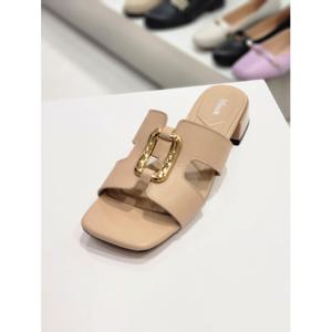 [무크] 여성 메탈장식 슬라이드 샌들 3.5cm 522405QP