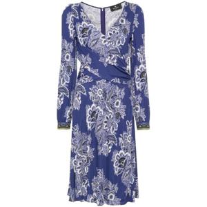 에트로 Blue Floral Print Midi Dress WRHA007299IP405 TP717441211