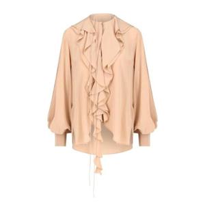 빅토리아 베컴 로맨틱 러플 비대칭 헴 블라우스 1323WSH004826B TAUPE TP943420912