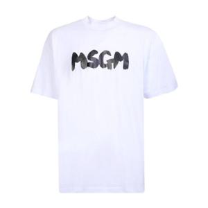 MSGM 로고 프린트 크루넥 티셔츠 3440MM201237002 01 TP944621120