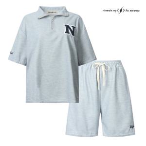 [나인식스뉴욕]지퍼넥 패치 티 앤 밴딩 팬츠 투피스 (NP6ST007M0)