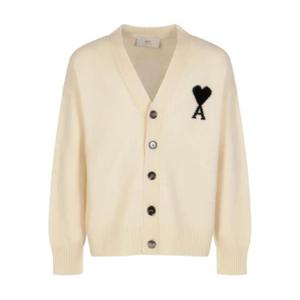 AMI Paris 아미 드 꾀흐 모노그램 울 가디건 UKC367018151