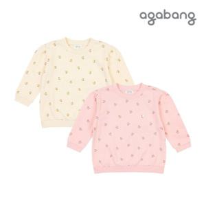 [아가방]리프플라워맨투맨티셔츠(CREAM,PINK)_01Q551003