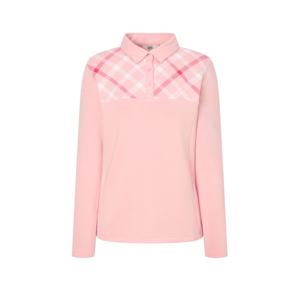 닥스 골프 여성 24FW 스테디셀러커시브 로고 체크 긴팔폴로티셔츠 (PINK) WNTS4C601P1