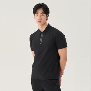 [휠라]냉감 스트레치 펀칭 디테일 반팔 카라티 (FS2TSG2208M_BLK)