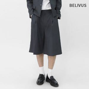 빌리버스 남성 와이드 팬츠 뒷밴딩 반바지 버뮤다 슬랙스 BITP052