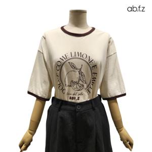 [에이비에프지]레터링 포인트 오버핏 반팔 티셔츠 APZ3QK31H