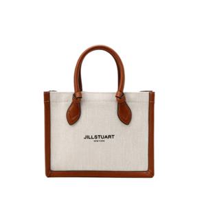 [JILLSTUART ACC] [뉴페이퍼] 아이보리 가죽배색 캔버스 토트백 SJABA5E333I2