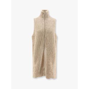 MM6 MAISON MARGIELA Sleeveless long wool blend cardigan with distressed effect S52FB0097