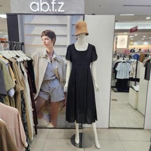 Ab.f.z DP01 U넥러플소매쉬폰블랙원피스 AFZ3HO06
