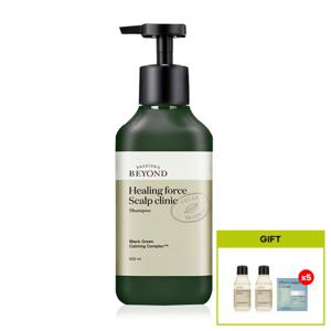 비욘드 힐링포스 스캘프 클리닉 샴푸 500ml (비건) + 여행용 체험키트(바디워시60ml + 바디 에멀전 60ml + 피토 아쿠아 크림 1ml x 5매)