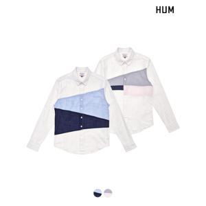 [HUM][HUM]남) 코튼슬럽 컬러블럭 슬럽 셔츠(FHMECSL106P)