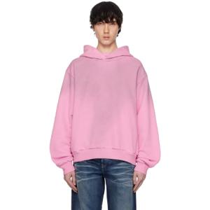 25 FW 아크네 남성 핑크 로고 후드티 251129M202003