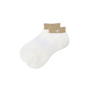 닥스 골프 여성 25SS PREMIUM 여성 화이트 배색 발목 파일양말 DNSS5E202WT