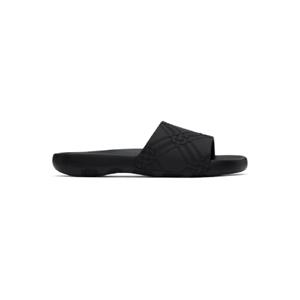 25 FW 버버리 남성 블랙 다이브 체크 슬라이드 샌들 251376M234003