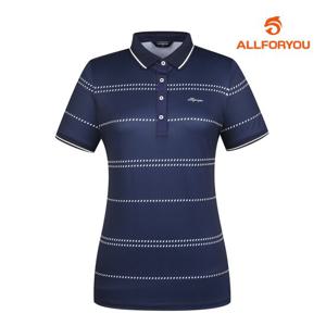 [올포유] 여성 스트라이프 카라 반팔 티셔츠 AWTPL4271-915_G