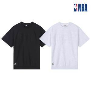 NBA 남녀공용 PLAY 엠보 그래픽 오버핏 반팔 맨투맨 티셔츠 N252TS013P