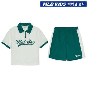 [MLB KIDS] 7AS1V0753-43IVS 바시티 메쉬 피케 티셔츠 세트 보스턴 레드삭스