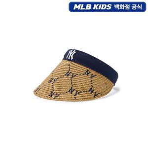 [MLB KIDS] 다이아 모노그램 라피아 썬캡 - NYS (7ASCMD253)