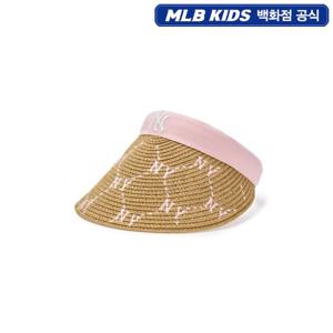 [MLB KIDS] 다이아 모노그램 라피아 썬캡 - PKL (7ASCMD253)