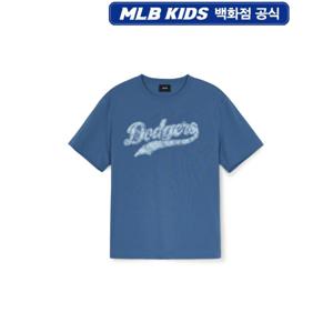 MLB키즈  모노그램 데님 컬시브 아트웍 티셔츠CL (7ATSM075307BLD)