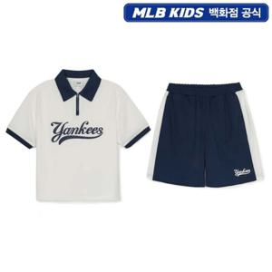 [MLB KIDS] 7AS1V0753-50CRS 바시티 메쉬 피케 티셔츠 세트 뉴욕양키스
