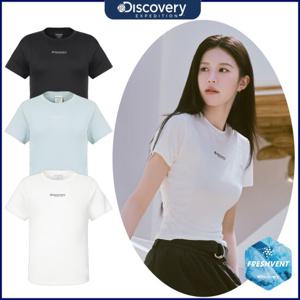 디스커버리 신상 고윤정 프레시벤트 여성 슬림핏 절개 반팔티셔츠 DWRS96053