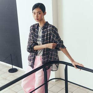 [LAP] 랩 체크 시스루 여름 셔츠 2컬러 (AR2WB464)