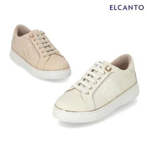 엘칸토  (LCWS08U513) 여성 소가죽 체크패턴 스니커즈 3.5cm