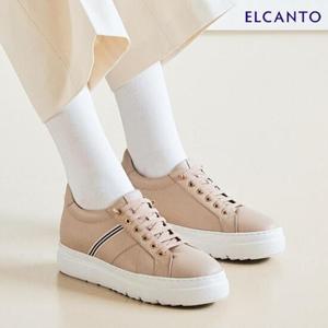 엘칸토  (LCWS36U339) 여성 소가죽 웨빙띠 키높이 스니커즈 4cm