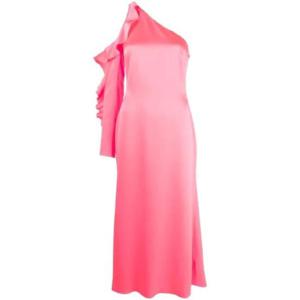 25 SS 데이비드 코마 비대칭 러플 트리밍 새틴 드레스 RE23DK09DPINK TP432250565