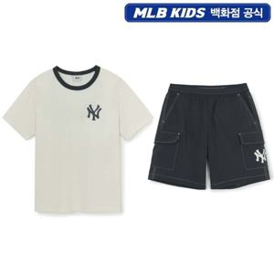 [MLB KIDS] 7AS1B3253-50CRS 스트릿 베이직 로고 티셔츠 세트