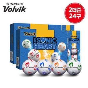 (2더즌 24구) 볼빅 골프공 마이 소닉 하트 아트볼 3피스