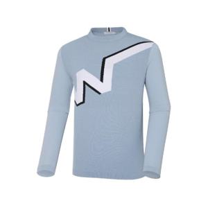 와이드앵글골프긴팔 KQJ WMM23K15GB 남성 CO W.ICE 원포인트 라운드 스웨터 / Grayish BLUE