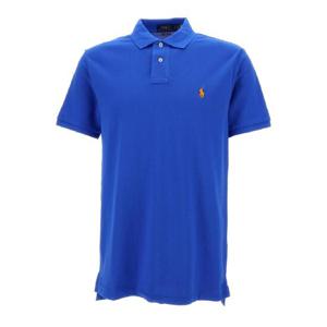 POLO RALPH LAUREN 코튼 피케 남성 로고 자수 블루 폴로 셔츠 710782592011
