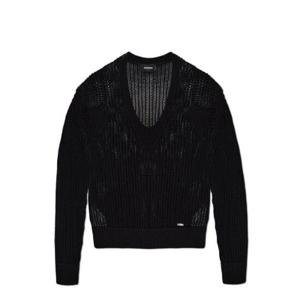 Dsquared2 V넥 로고 플라크 니트 점퍼 S74HA1515D13089 900 TP944476279
