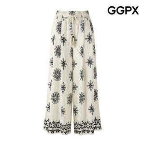 GGPX  보헤미안 롱 플레어 휴양지룩 팬츠 (GP6PT021F)