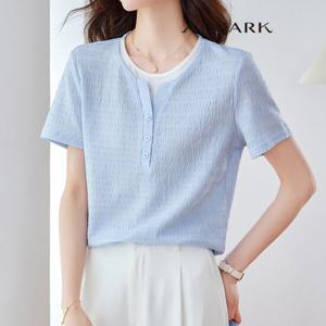 ATMARK 레이어링텍스처티셔츠_AA53TS058G