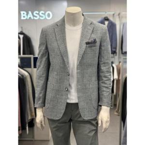 BASSO 세이브존01 SS 린넨 글랜체크 그레이 캐주얼 자켓 BSZ2JS50A